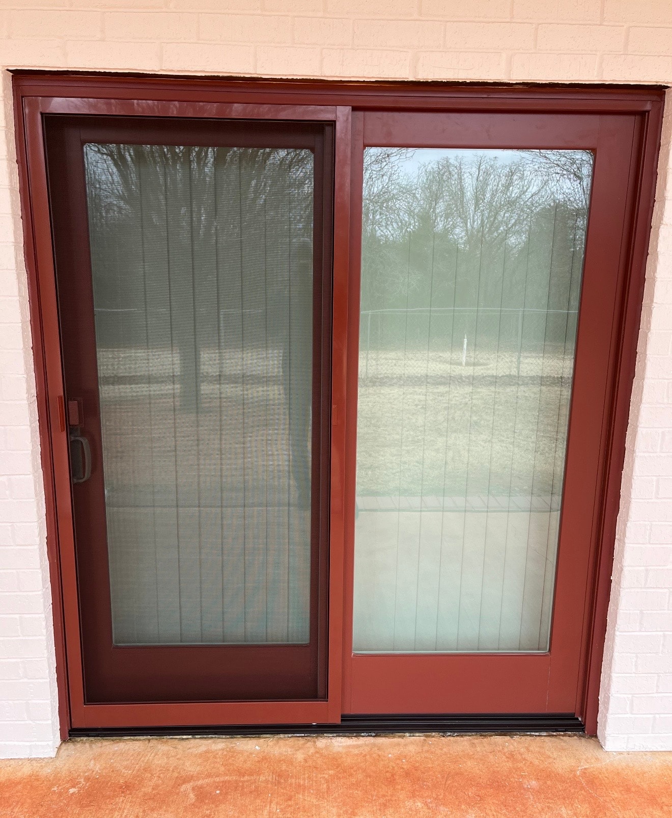 Red Sliding Patio Door