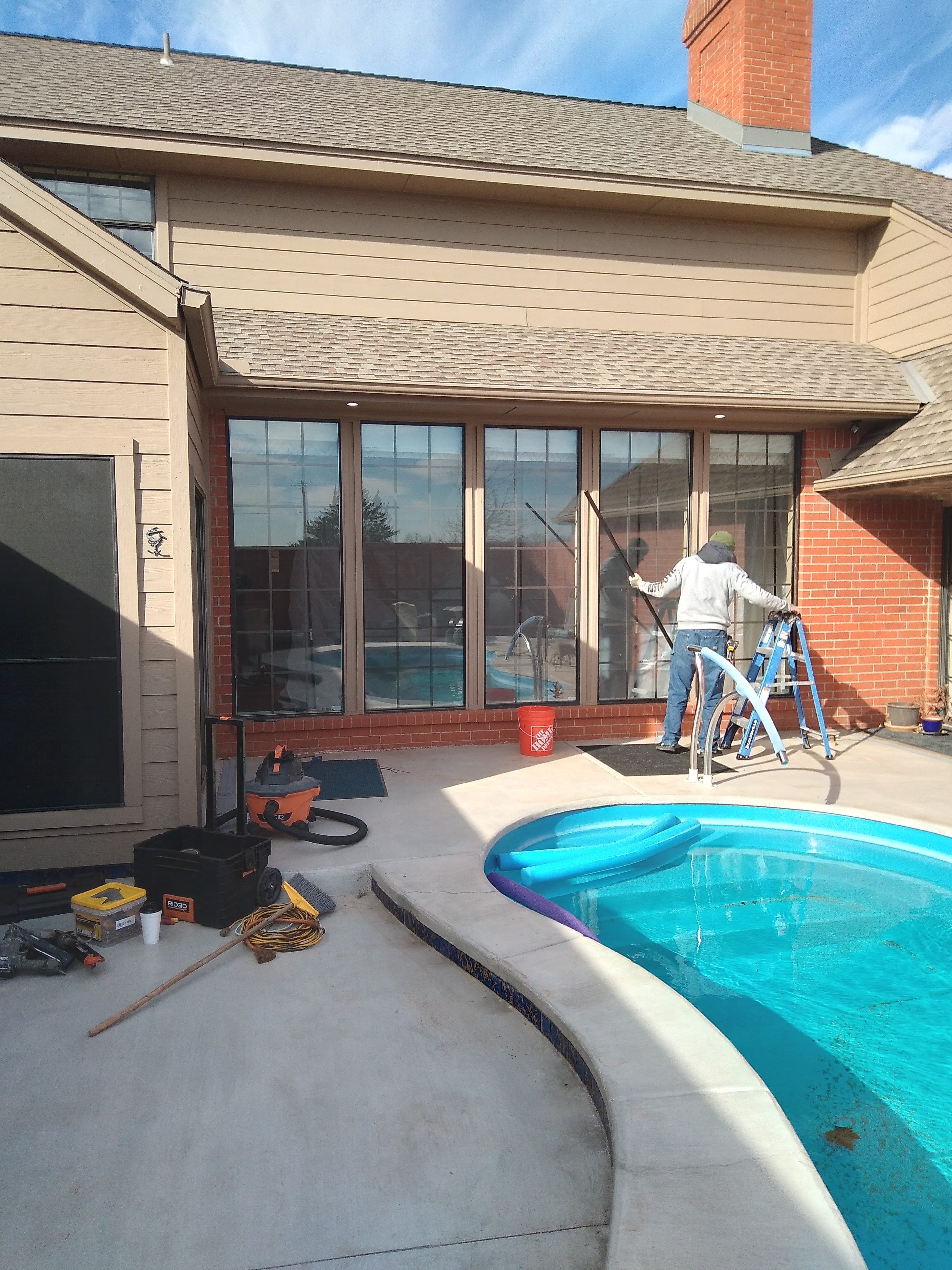 Pool-Side Picture Window Replacement — view 1
