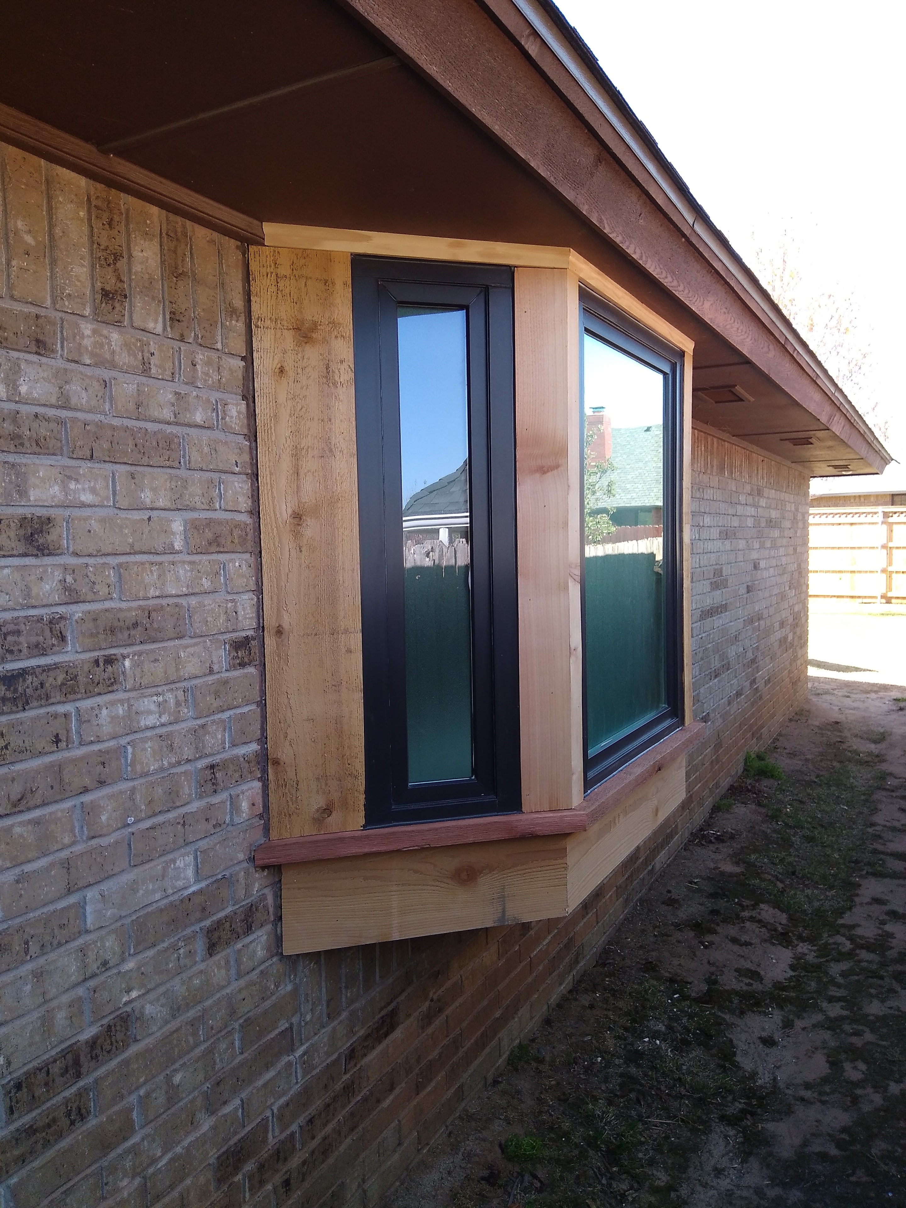 Cedar-Trim Bay Window Installation — view 2